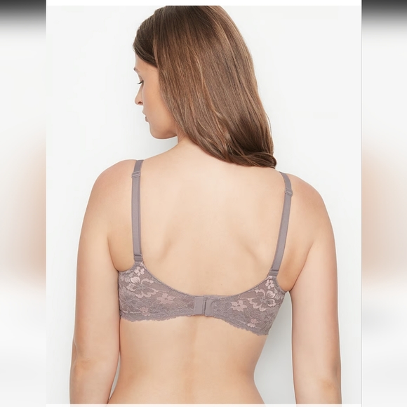 VS Body By Victoria Wireless Nursing Bra in Allover Lace Pebble Violet - Picture 3 of 9